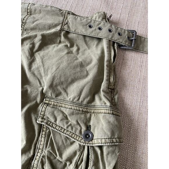 FREE PEOPLE Army Green Mini Cotton Cargo Skirt 4 - Picture 5 of 10